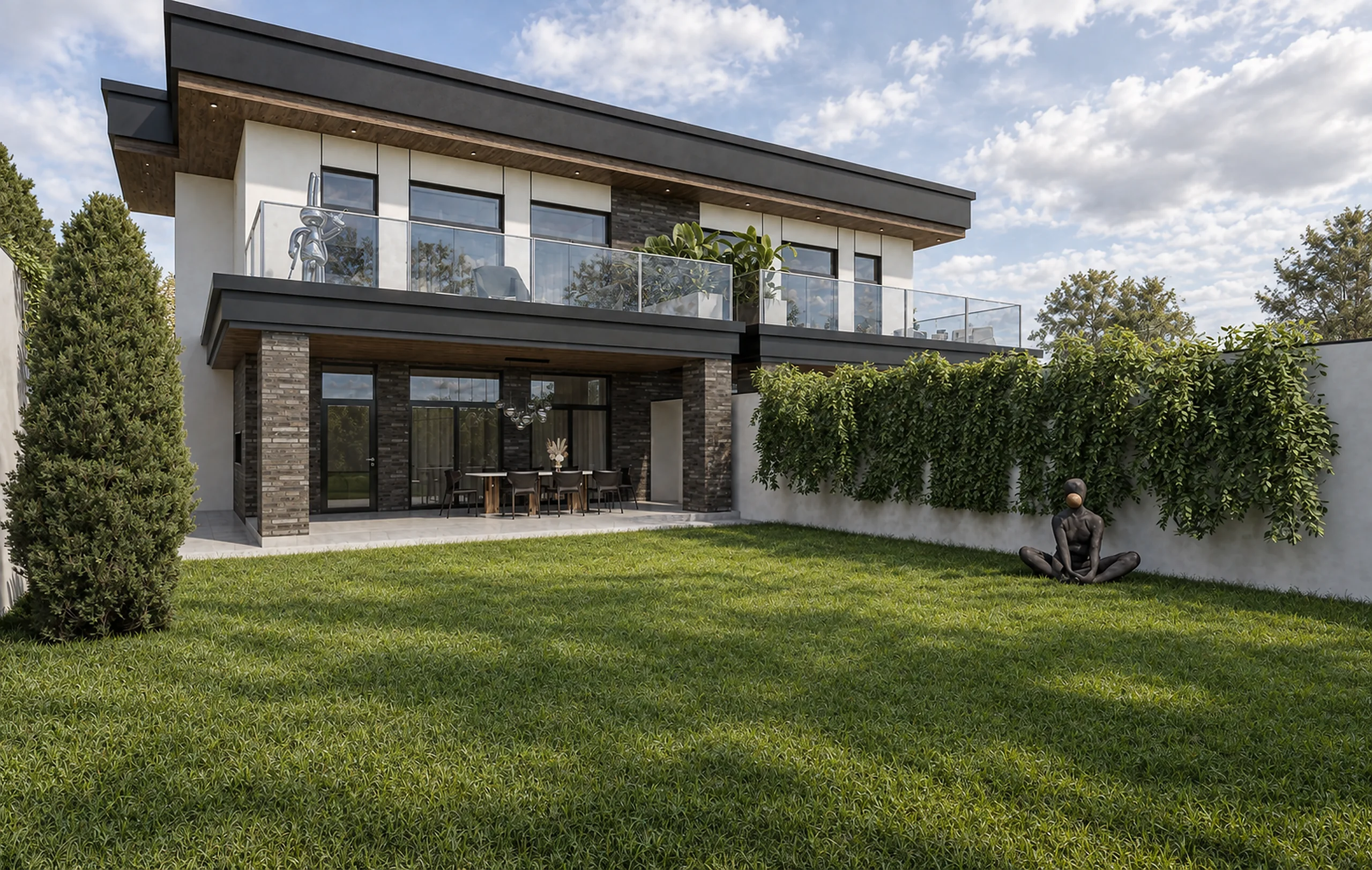 KOVA HOUSE — будинок із боку саду